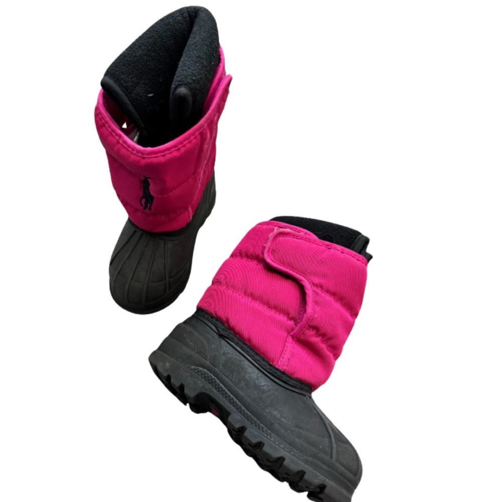 Polo by Ralph Lauren Pink and Black Toddler Snow Boots